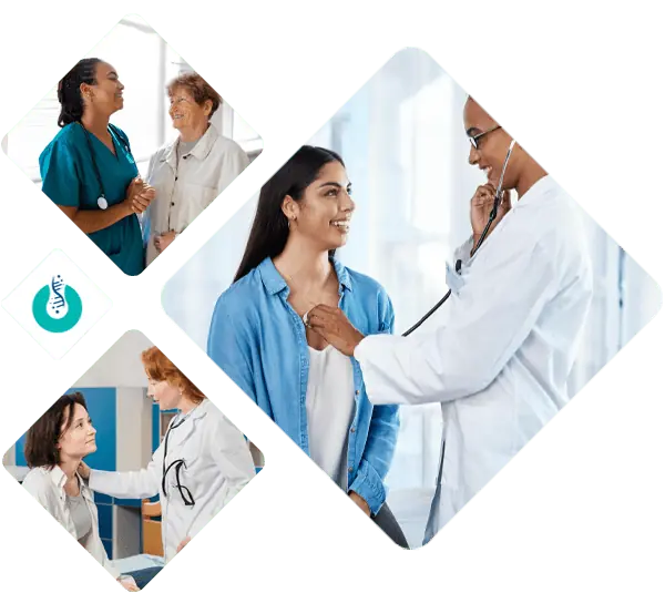 Clinical trial team and patient